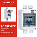 PV DC 12V 24V 500V Circuit Breaker Solar Battery Inverters 2P MCB 16A 40A 63A 100A 125A With IP65 Waterproof Box Case Enclosure PRIME RJ SOLAR PH