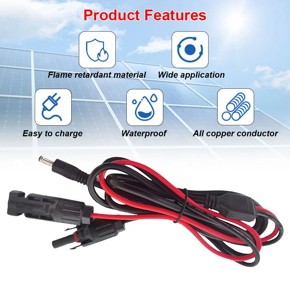 14AWG/16AWG Solar Panel Connector to DC5521 DC7909 Adapter Cable Wire PV Panel Plug Cord Battery Wiring  Solar Extension Cable PRIME RJ SOLAR PH