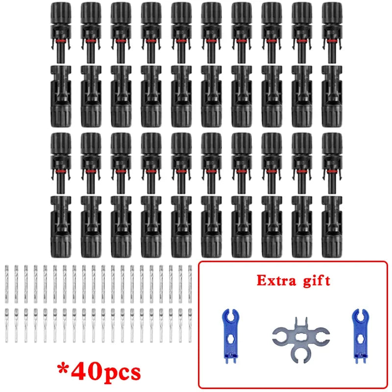 10/20/40/100/200 PCS PV Solar Connector DC 1000V 30A Connector Kit PV/MC Cables 2.5/4/6mm ² Plug For PV Solar Panel Components PRIME RJ SOLAR PH
