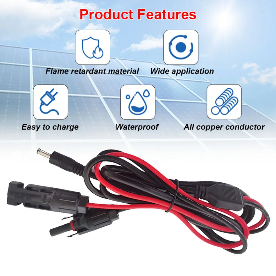 14AWG/16AWG Solar Panel Connector to DC5521 DC7909 Adapter Cable Wire PV Panel Plug Cord Battery Wiring  Solar Extension Cable PRIME RJ SOLAR PH