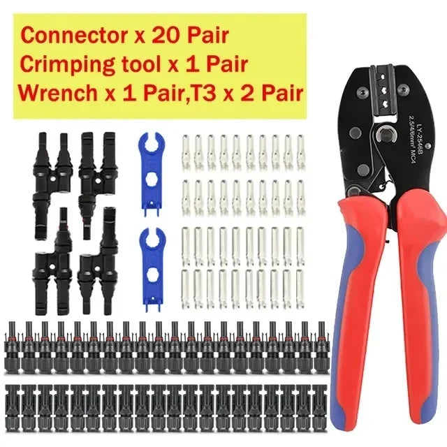 Photovoltaic Solar Connector Kit 1000V 30A 10 20 40 100 200 400 Pcs PV MC Cable 2.5mm2 4mm2 6mm2 Panel Connectors