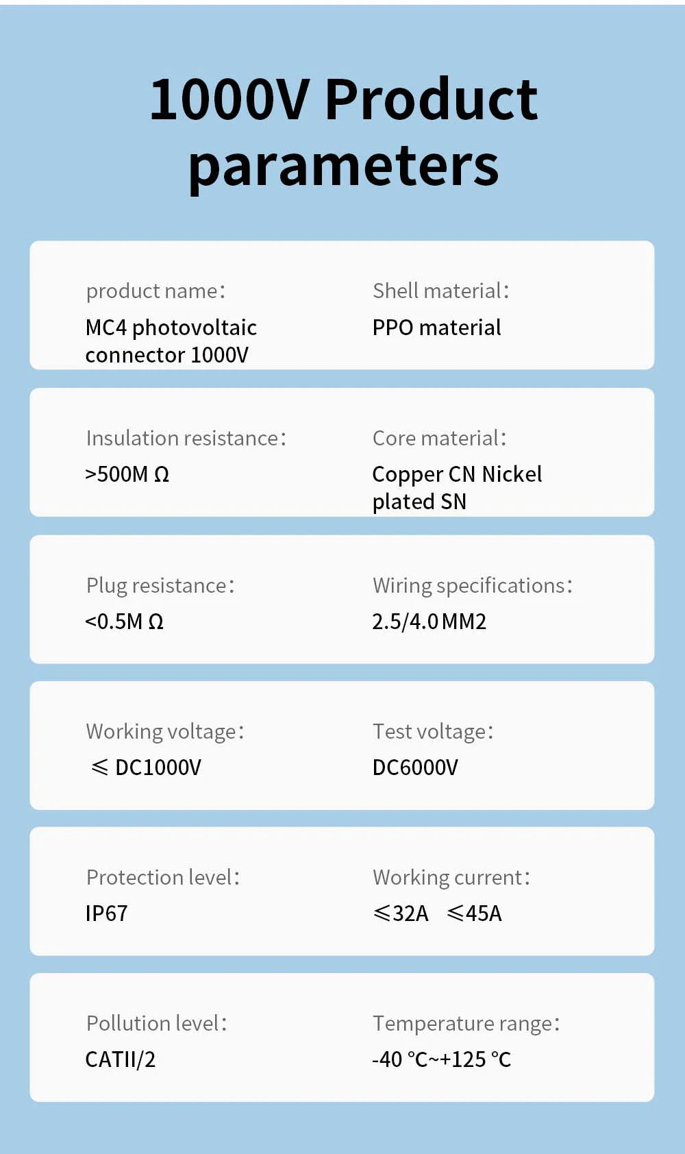 TOMZN 2 sets of PV Solar Connectors 1000V 1500V 32A 45A Panel Branch PV Photovoltaic Wire/Board Terminal Box Inverter IP67 10LOT PRIME RJ SOLAR PH