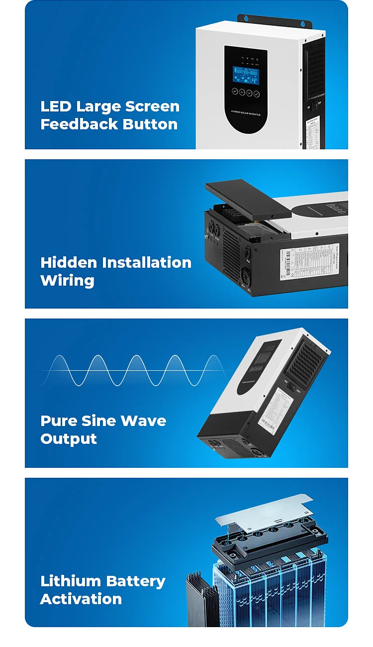 1.5KW hybrid solar inverter 12v off-grid AC string inverter Automatic 60HZ single-phase solar inverter