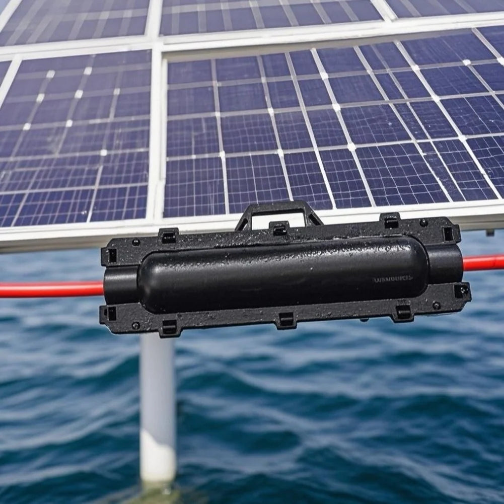 PV System Solar Panel Cable Connector Protection Box PPO Material Black High Durability 100C Thermal Stability