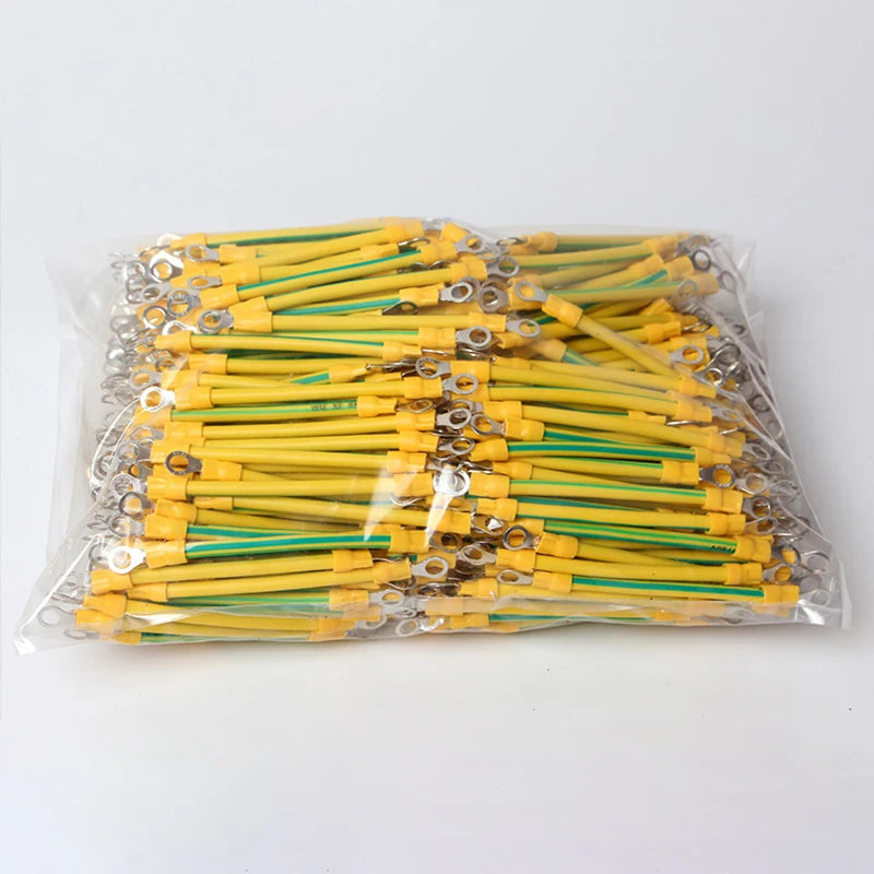 10pcs Solar Photovoltaic Grounding Wire with Terminals 10/12/14AWG BVR Solar Earth Wire Yellow-Green Flexible Copper Earth Cable PRIME RJ SOLAR PH