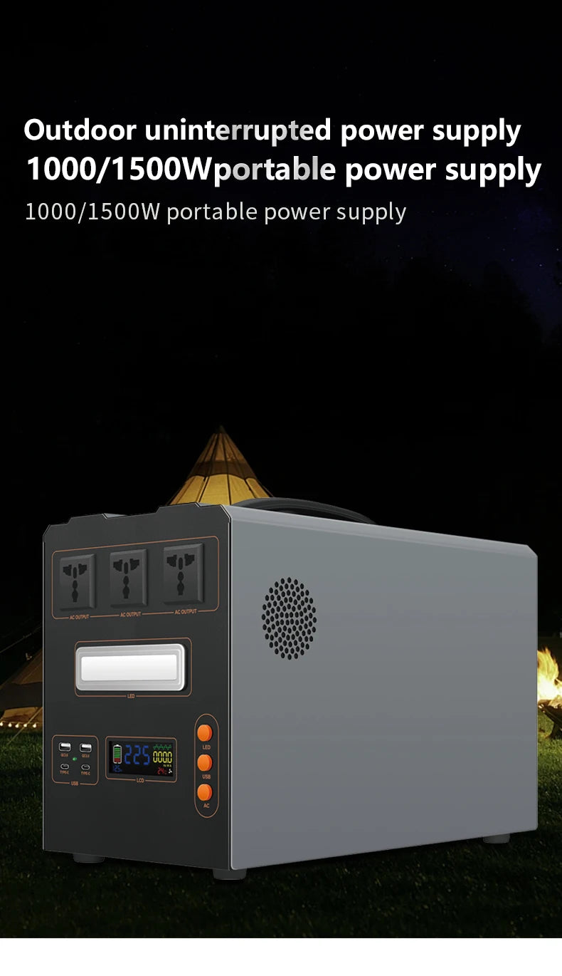 1000W/1500W/2000W/3000W/ Portable Power Station, Pure Sine Wave MPPT Solar Generator with Solar Panel for RV Camping Off Grid