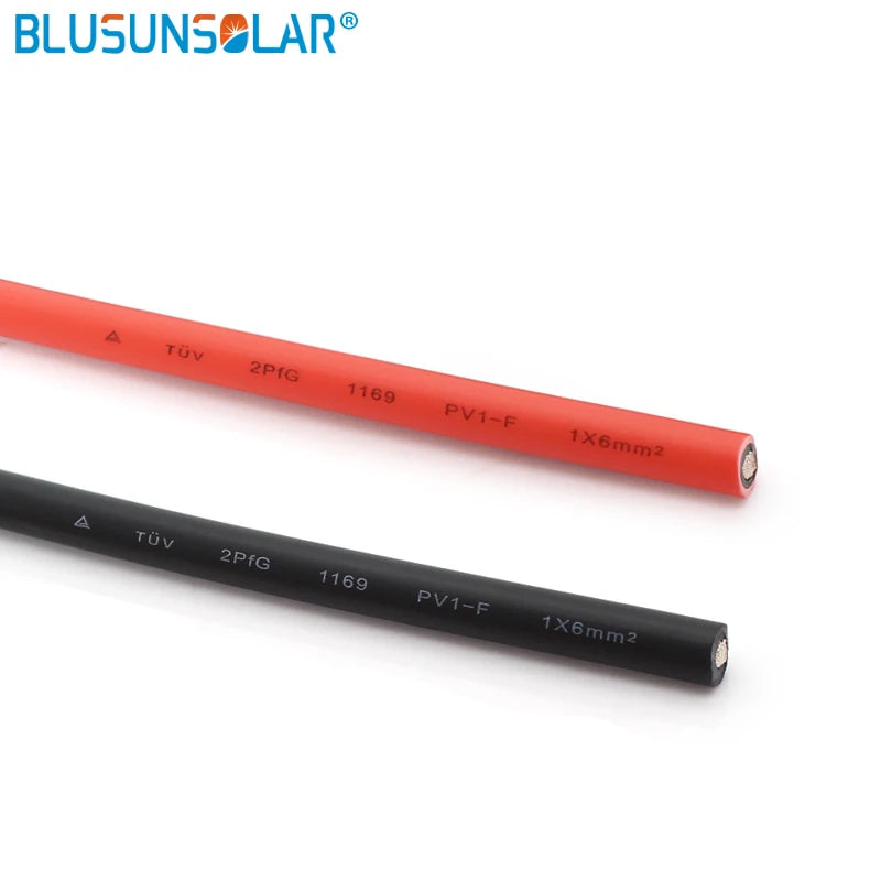 20 Meters 1500V Solar Photovoltaic Wire Red Black Single Core 4mm2/6mm2 12/10AWG Cable Tinned Copper XLPE Jacket for PV Panels PRIME RJ SOLAR PH