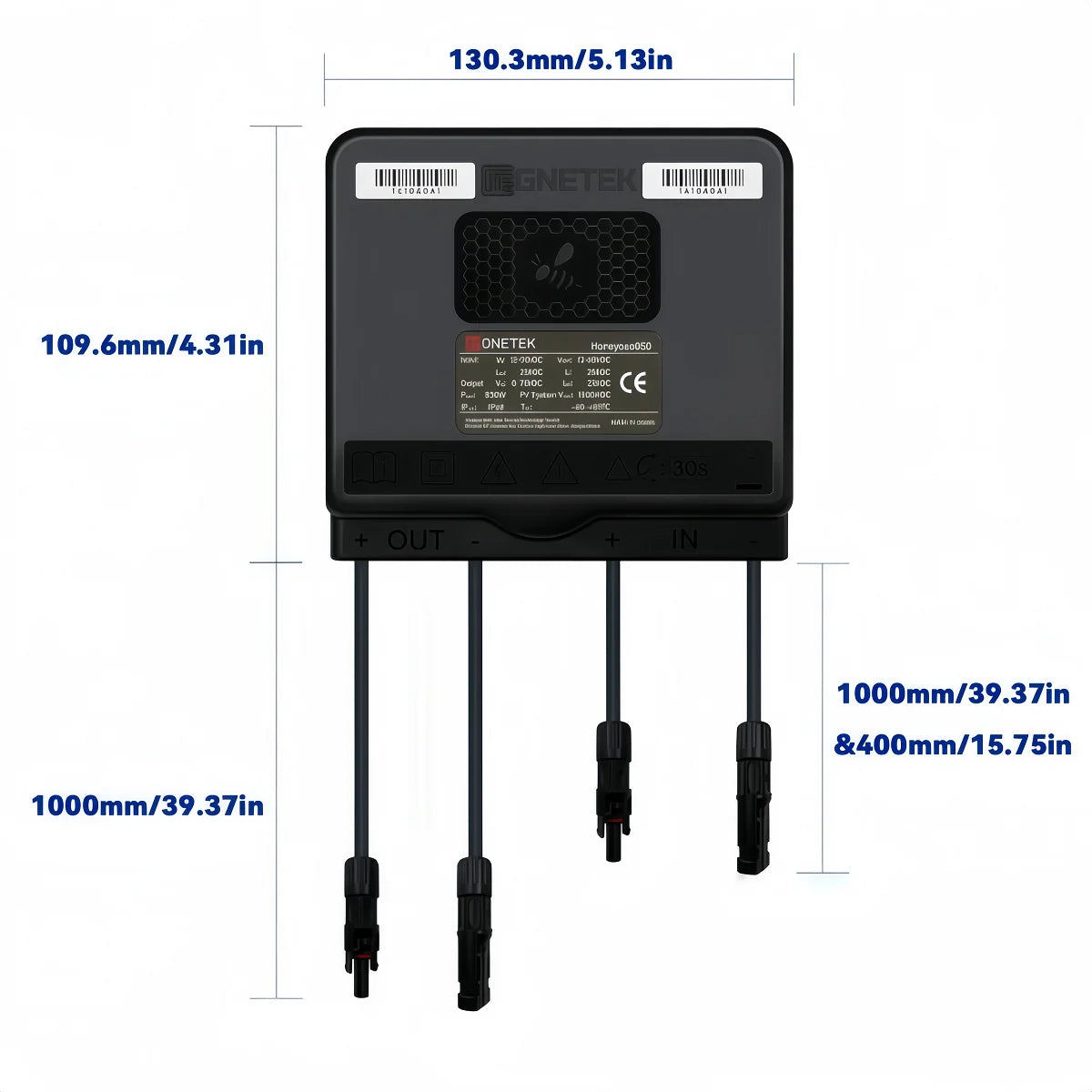 HELIOTEC 850/1600W PV Power Optimizer MPPT 12V-75V Input  Solar Panel Monitoring Voltage-Limiting Anti-Hotspot