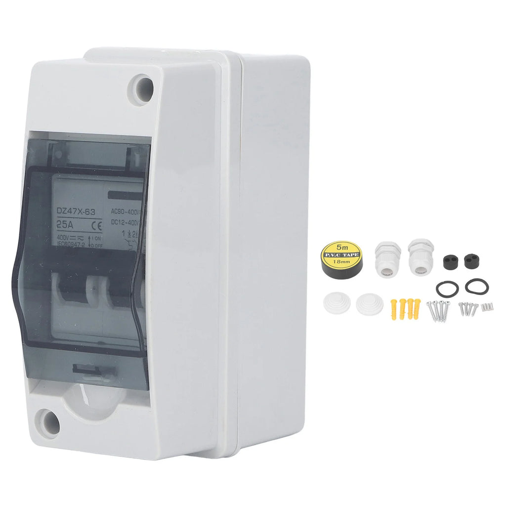DC Miniature Circuit Breaker 2P 25A DC12V‑400V AC90‑400V Disconnecting Switch IP65 Waterproof for Solar PV System