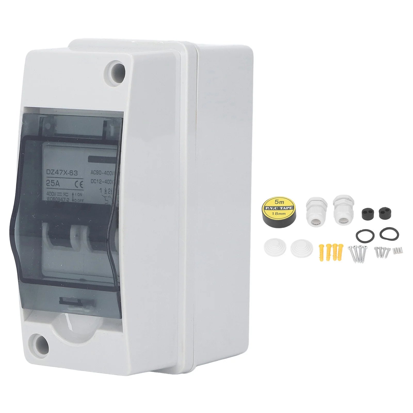DC Miniature Circuit Breaker 2P 25A DC12V‑400V AC90‑400V Disconnecting Switch IP65 Waterproof for Solar PV System
