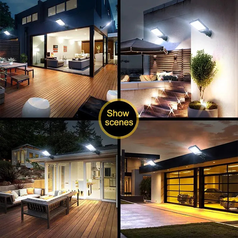 Solar Street Lights Outdoor Wireless Solar Security Wall Light Motion Sensor with 3 Lighting Modes for Courtyard Garden Patio