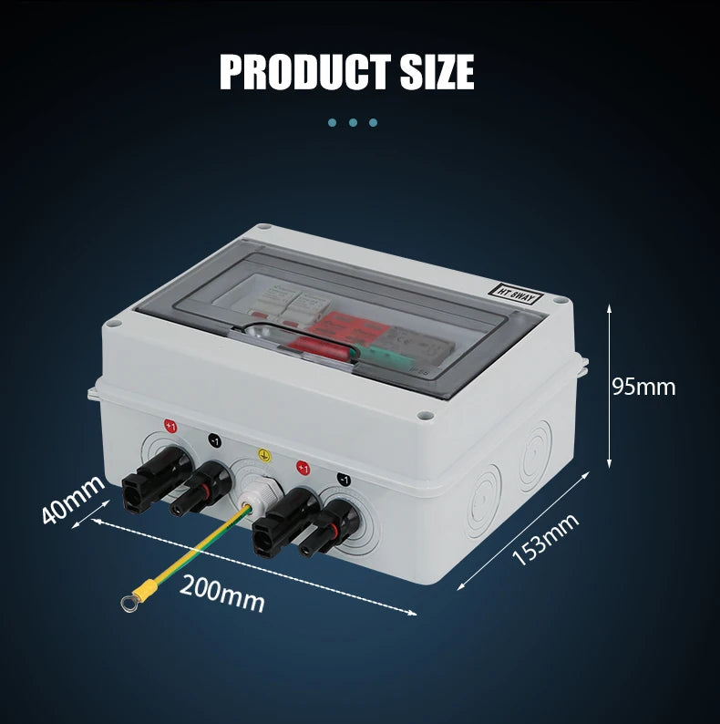 XIONGISOLAR High-quality 600V PV Combiner Box 1-In-1-Out DC with Fuse MCB SPD for Solar Panel Photovoltaic Protection Box