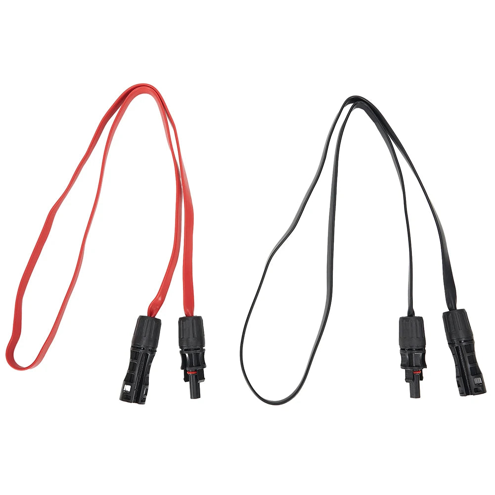 Flexible Flat Solar Cable 100cm 1500V 50A PV Connector Compatible Copper Wire Core for Casement Window Installation