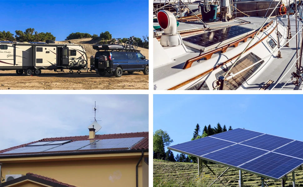 WUZECK 100W 200W Glass Solar Panel 18V PV Module Photovoltaic Cell 12V 24V Battery Car Boat RV Home CE FCC RoHS WEEE
