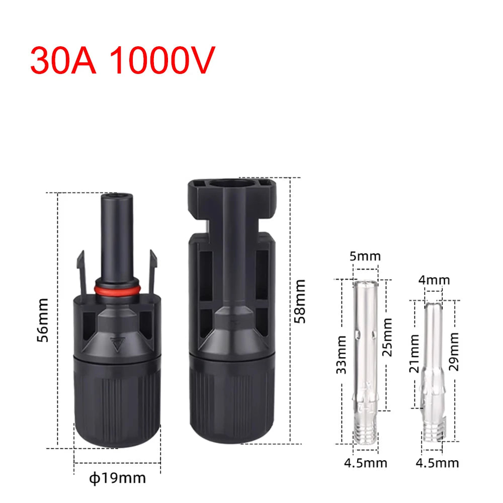 MC4 Solar Panel Cable Connector 30A 1000V MC3/4 Male Female with Solar Diode Fuse IP67 T Y Branch Solar Splitter