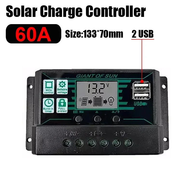 DREAMBURGH 10A 20A 30A 40A 50A 60A 70A 80A 90A 100A 150A Solar Charge Controller Digital LCD Display 12V 24V Solar Panel Battery CE