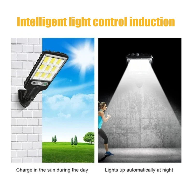 ZTREE Solar Street Light Outdoor Wireless Security Wall Light Motion Sensor 3 Lighting Modes Courtyard Garden Patio UL CE