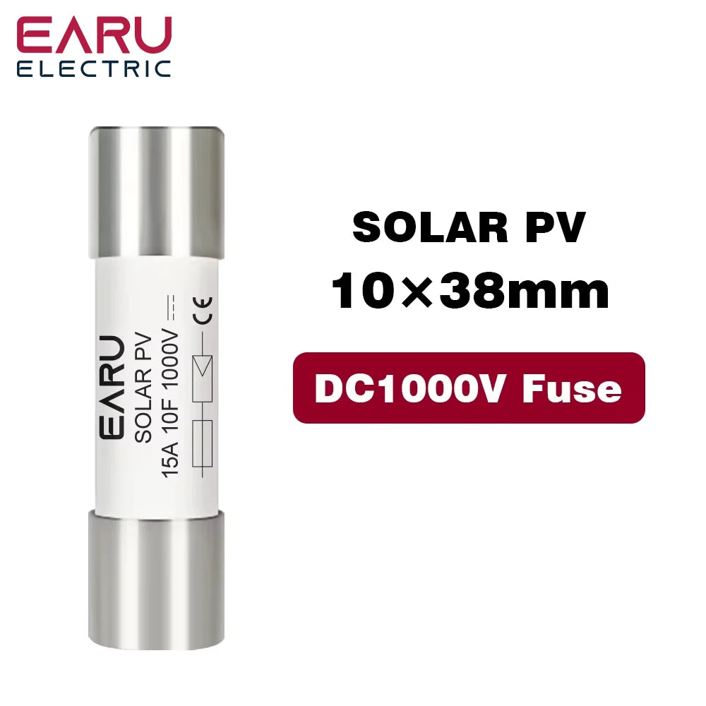 One Set 2P Parallel DC Fuse Holder 10*38mm High Voltage Solar PV 1000V 6A-32A Base Photovoltaic System Protection Protector gpV PRIME RJ SOLAR PH