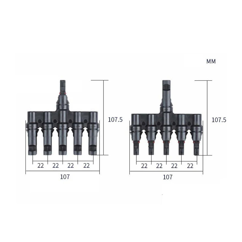1 Pair T2/T3/T4/T5/T6 Male&Femal Branch PV Solar panel Cable Connectors 30A 1000V Electrical Photovoltaic Panel Wire Connector