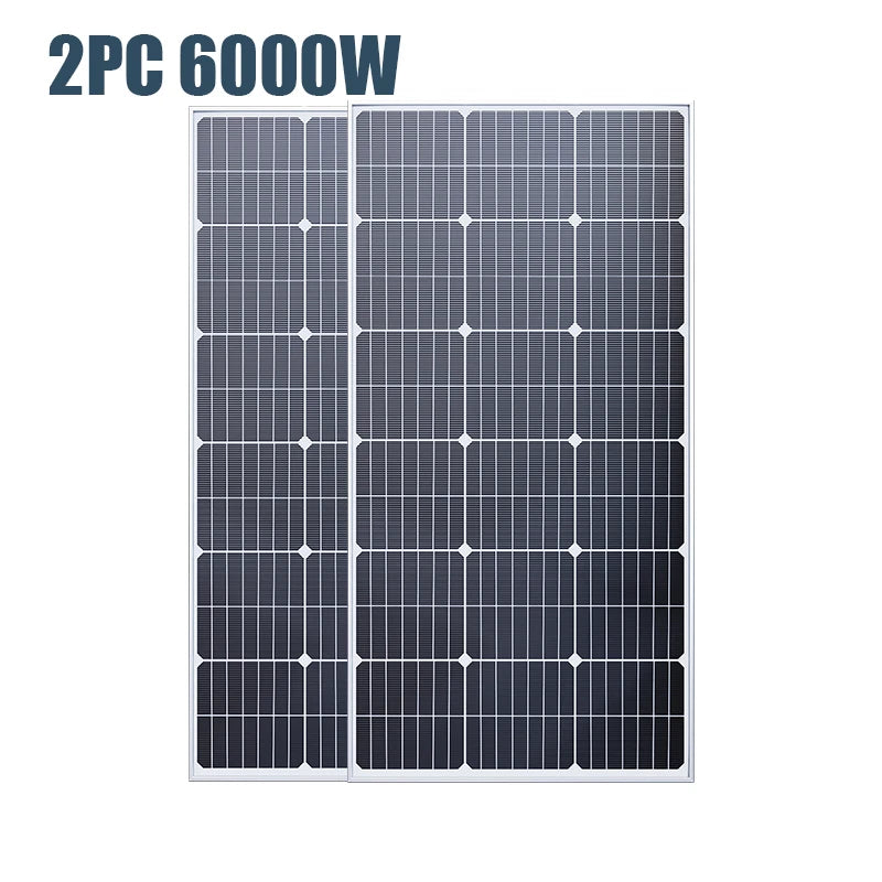 6000W 3kW Solar Panel 18V High Efficiency Flexible Portable Power Bank Outdoor Home RV Camping Battery Charging CE FCC