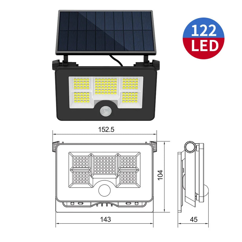 SKYSHADOW 232 LED Solar Floodlight Motion Sensor IP65 Waterproof Adjustable Wide-Angle Outdoor Garden Wall Lamp CCC CE RoHS