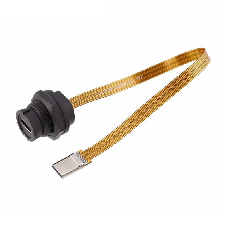 DIVEDEER Typec USB 3.1 Waterproof Extender Cord Male to Female Type-C to USB-C FPC Flat Cable 0.1M 0.2M FPV CE RoHS