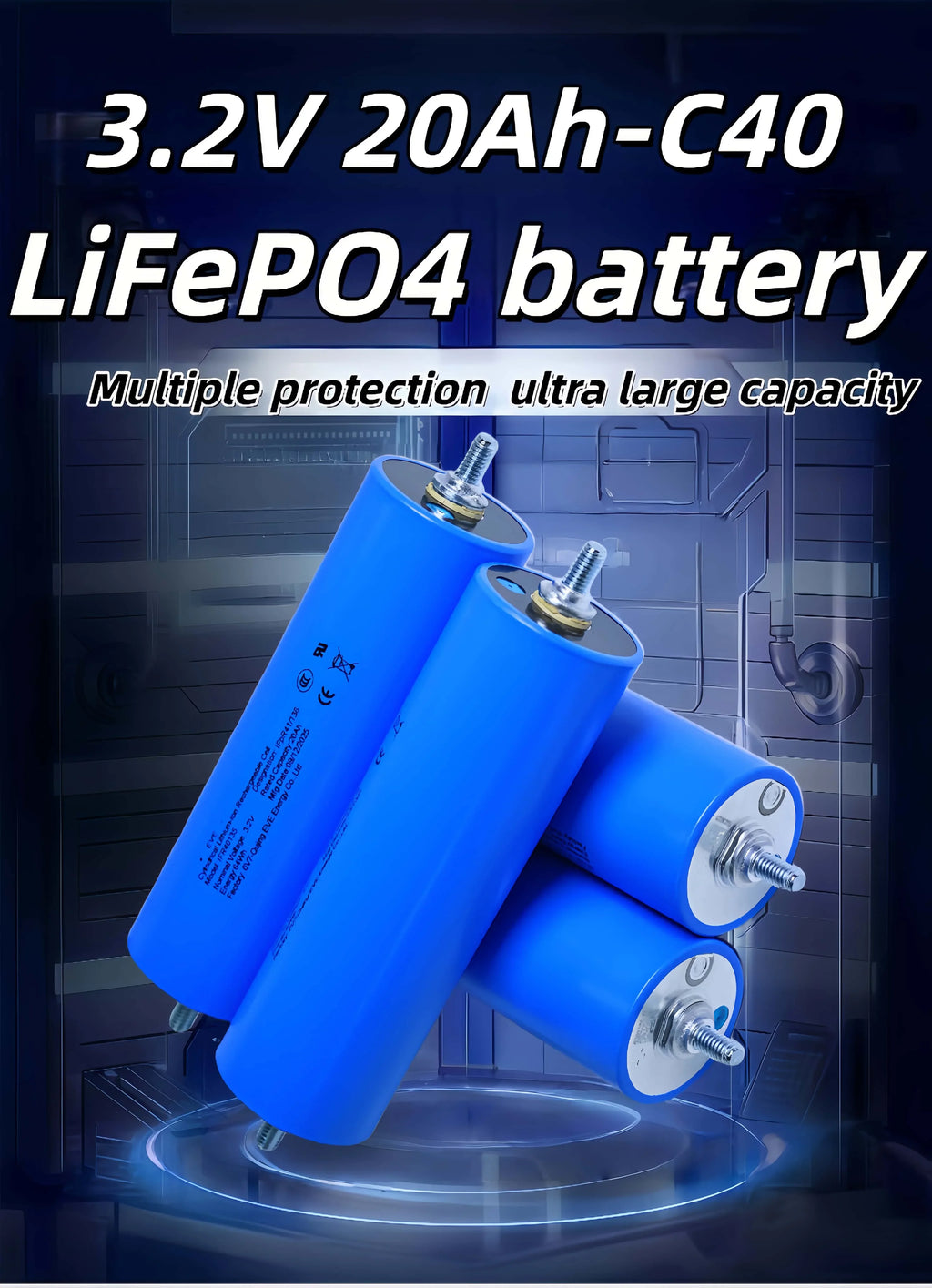 4PCS 3.2V LiFePO4 Battery Set High-Grade 100Ah 105Ah 20Ah 30Ah 50Ah 32Ah for DIY Motorcycle Car Motor Modification 12.8V RV EV