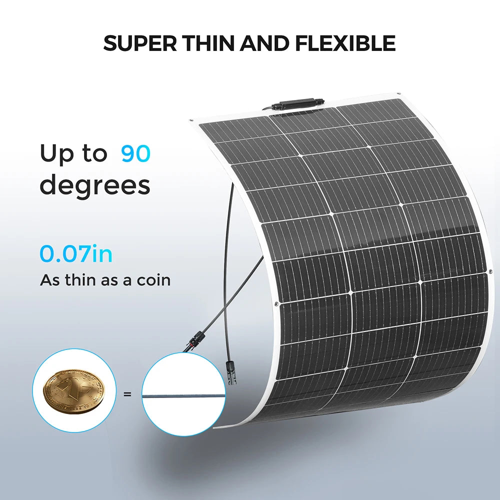 Semi- Flexible Solar Panel 150W 21.6V balcony photovoltaic PV 150 WATT CELL for home boat camper 12v /24V battery charger PRIME RJ SOLAR PH