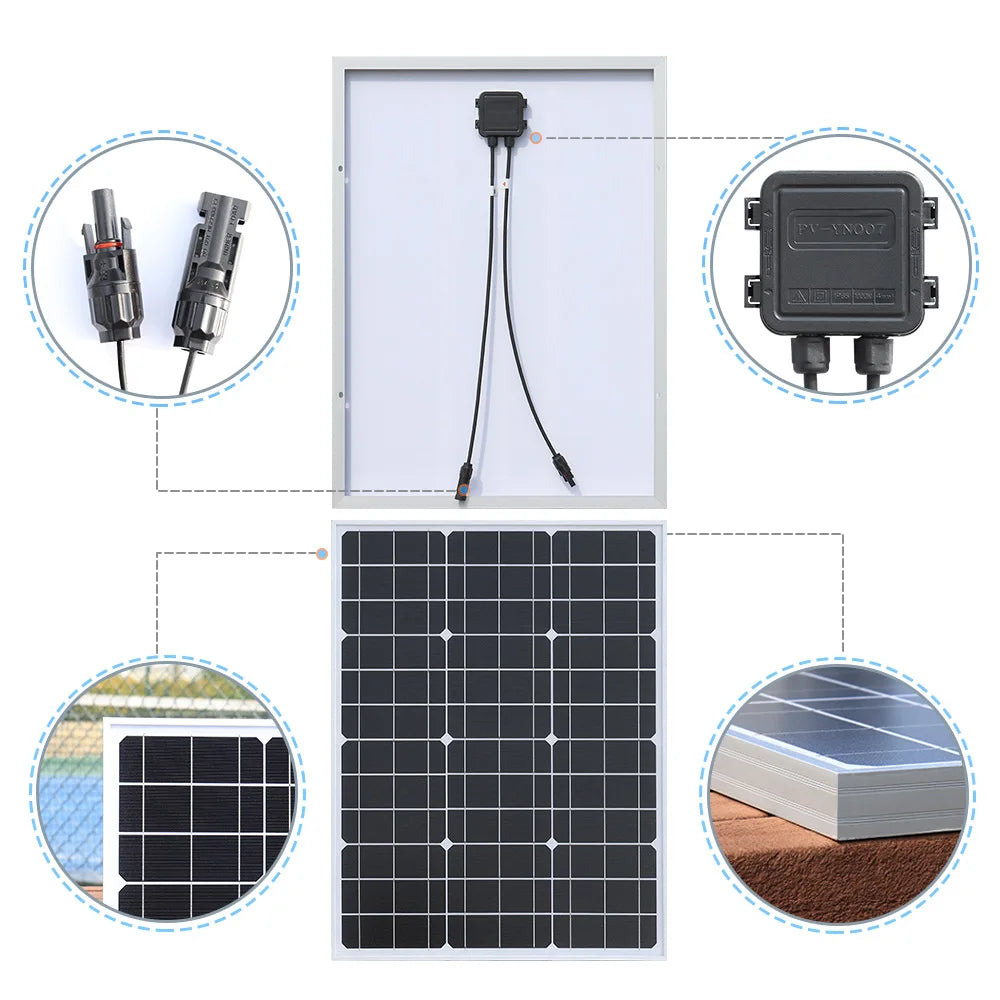 6000W 3kW Solar Panel 18V High Efficiency Flexible Portable Power Bank Outdoor Home RV Camping Battery Charging CE FCC