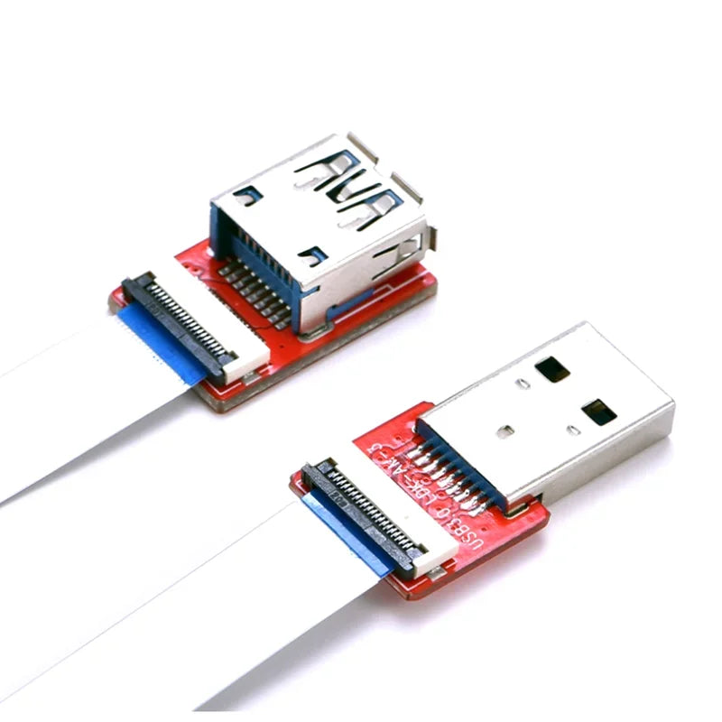 CABLECC Raspberry Pi FFC USB 3.0 Male Female Extension Flat Ribbon Cable FPV Slim Flat Soft Flexible FPC Charge CE