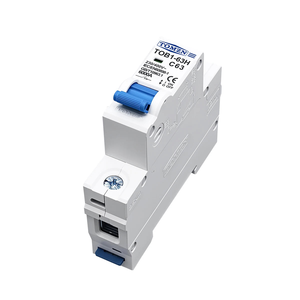 TOMZN TOB1-63H AC MCB Mini Circuit Breaker C Curve 230V 400V 1P 2P 3P 4P 3A 6A 10A 16A 20A 25A 32A 40A 50A 63A 50Hz 60Hz CE