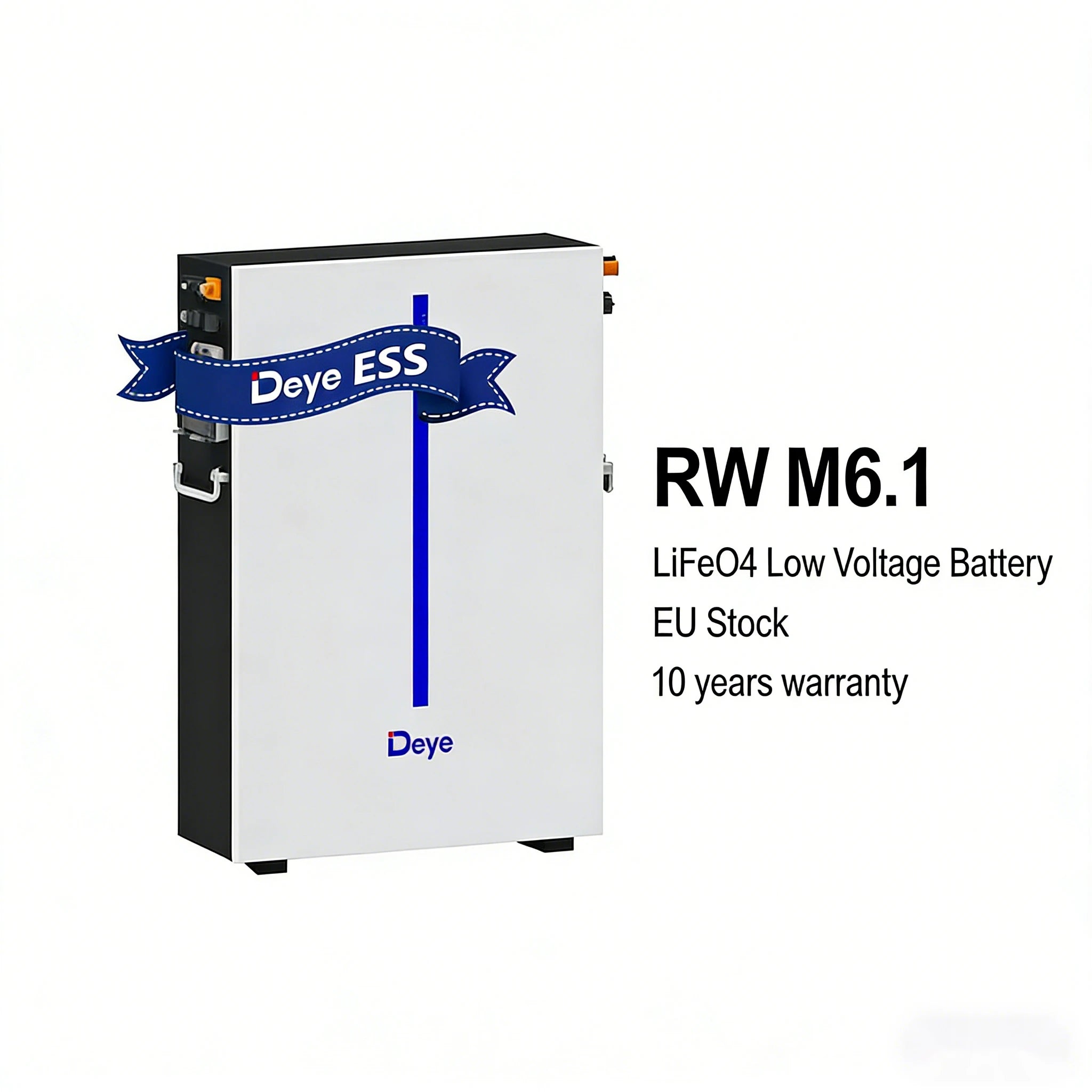 Deye 6.14KWh 51.2V 120Ah IP65 LiFePO4 Battery RW-M6.1-B High Safety Wall Mounted Energy Storage Battery for Home Solar PRIME RJ SOLAR PH