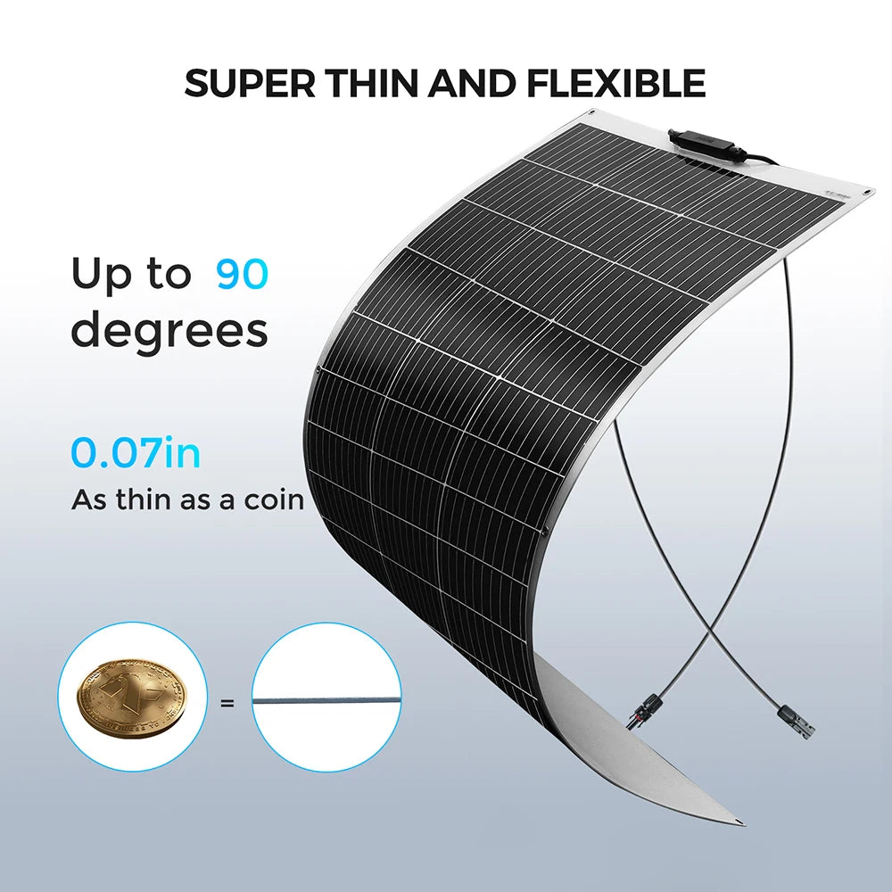 WUZECK 120W 240W 1200W 12V Flexible Solar Panel Cell 1-10 Pcs RV Caravan Boat Roof Battery Charging CE FCC RoHS WEEE