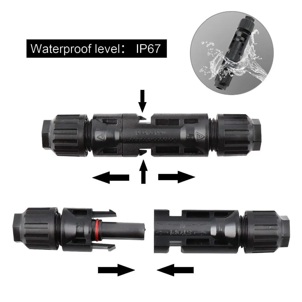 30 Pairs Solar Connector 1000V Solar Plug 30A for PV Cable Connection UV Resistant IP67 Male Female Connector PRIME RJ SOLAR PH