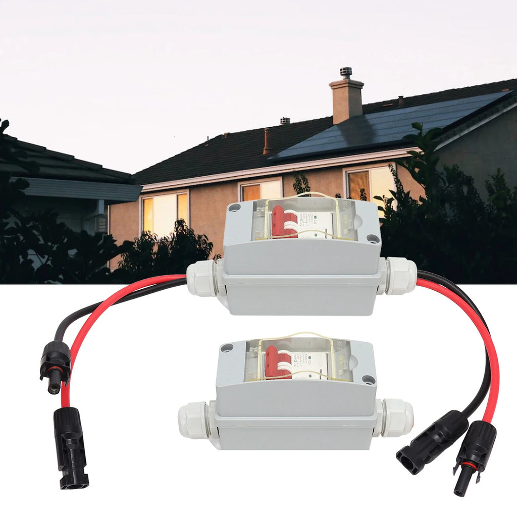 Circuit Breaker Protector Circuit Breaker MCB 2P DC 500V 32A Disconnect Switch with IP65 Waterproof Distribution Box MCB