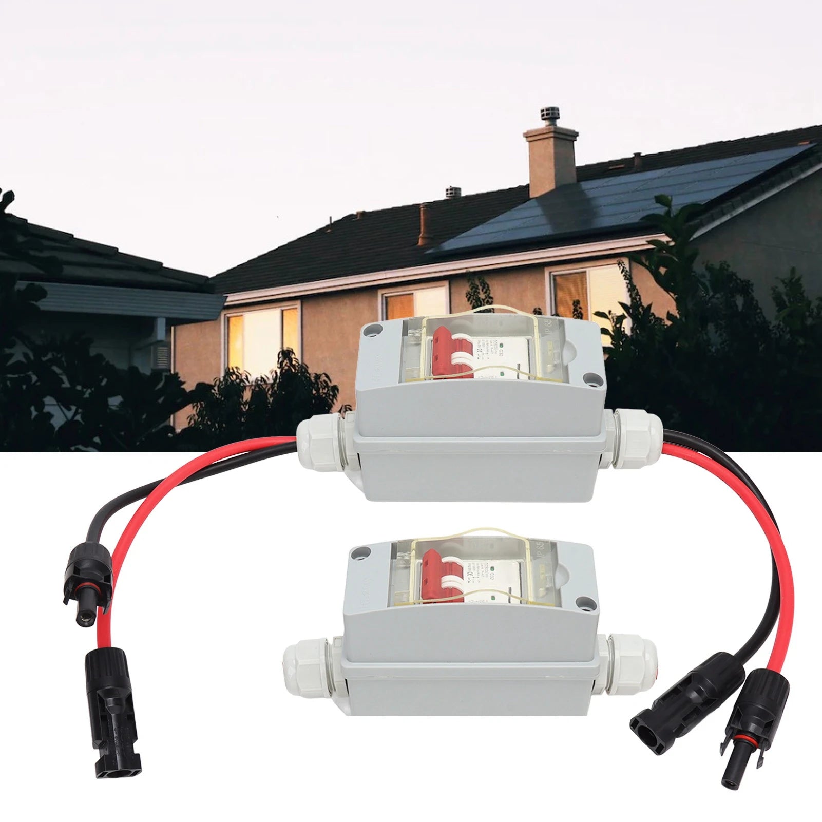 Circuit Breaker Protector Circuit Breaker MCB 2P DC 500V 32A Disconnect Switch with IP65 Waterproof Distribution Box MCB