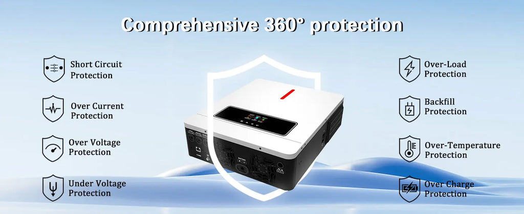 Y&H 4.2KW Hybrid Solar Inverter 24V 220V On/Off Grid Inverter Pure Sine Wave Inverter MPPT 120A Solar Charge Controller BMS WiFi