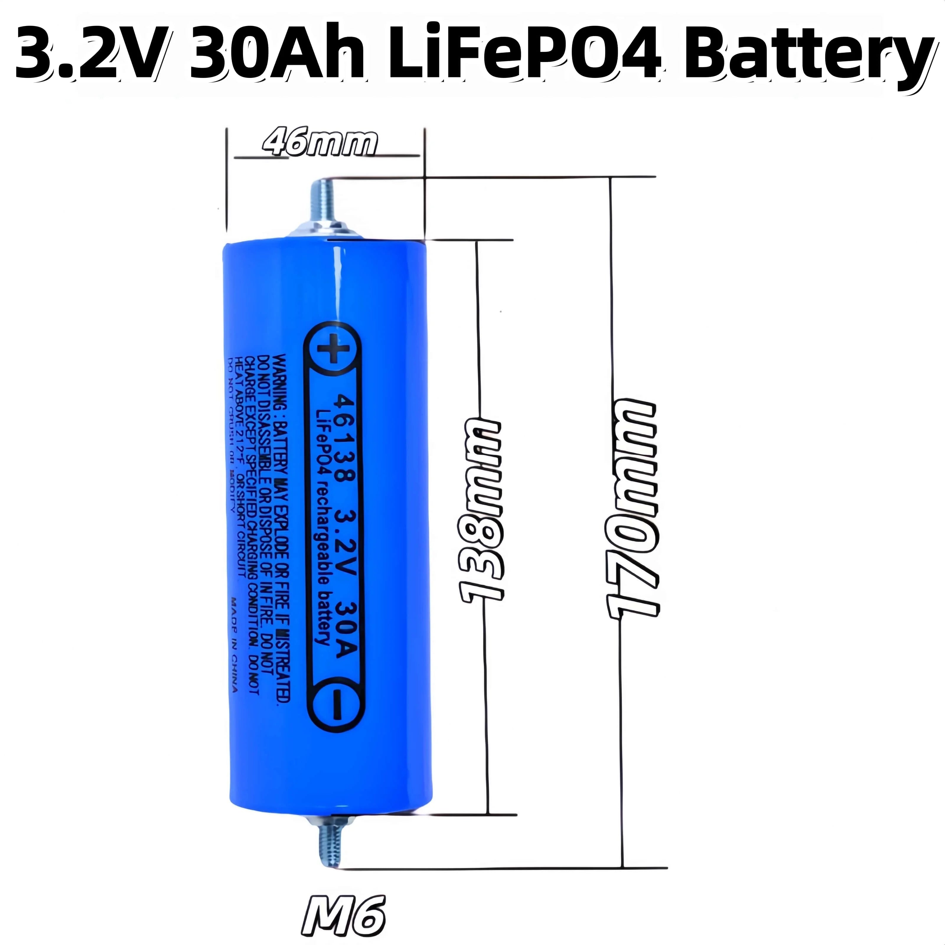 Grade a 3.2V LiFePO4 Battery for DIY Motorcycle Car Motor Modification 12.8V RV EV Home Storage - Various Sizes 20Ah-105Ah