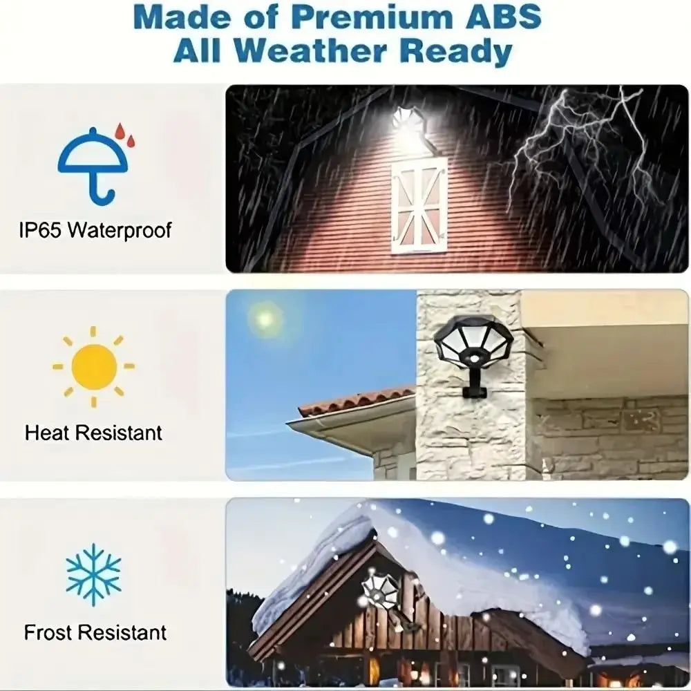 MCDB14C40 Solar Wall Light Wide-Angle 180-Degree Lighting Weather Resistant 3.2V 6000mAh Outdoor Security Light