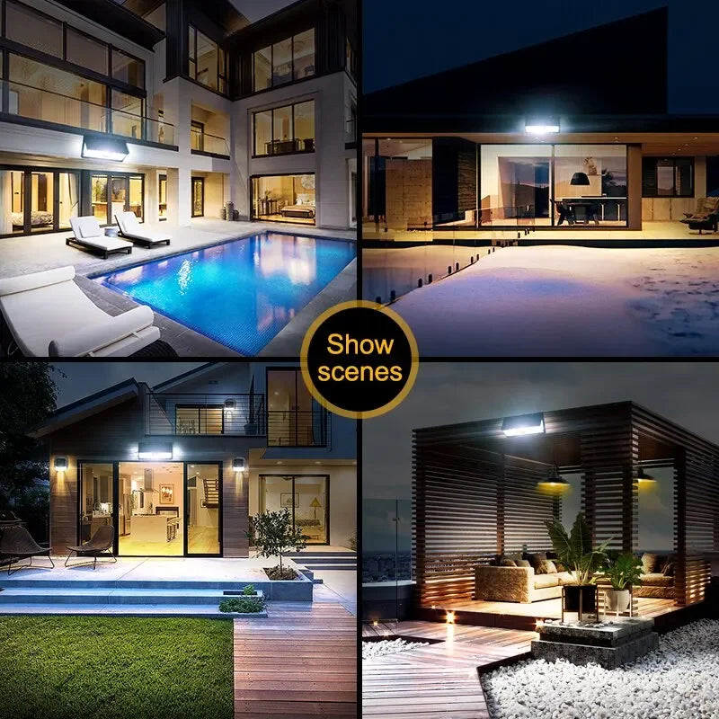IWP 190 LED Solar Outdoor Garden Yard Wall Lamp 4 Working Modes IP65 Waterproof Motion Sensor 5V CE EMC LVD RoHS 2-Year Warranty