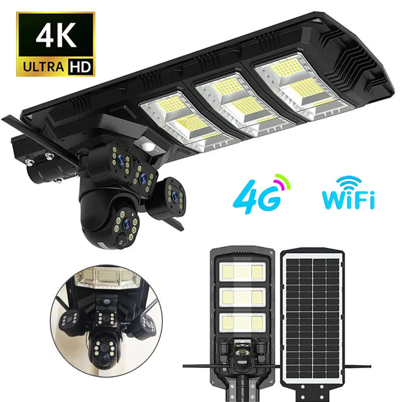 High Power 450W Solar CCTV Street Light Waterproof LED Outdoor Wireless Camera with Motion Sensor and Remote Control PRIME RJ SOLAR PH